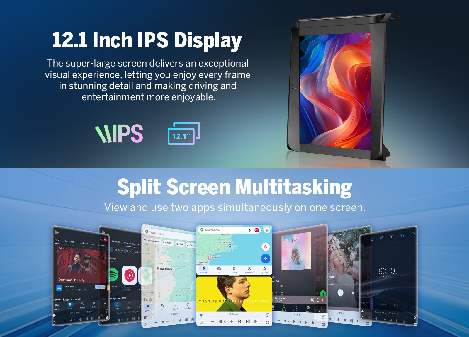 8-Core Android Auto 12.1″ IPS Car Radio Stereo CarPlay GPS For Ford F-150 15-20