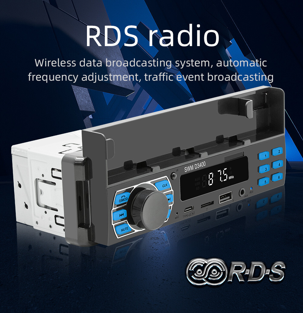 1DIN Car MP3 Player Stereo Radio Bluetooth In-Dash Digital Audio USB Positioner