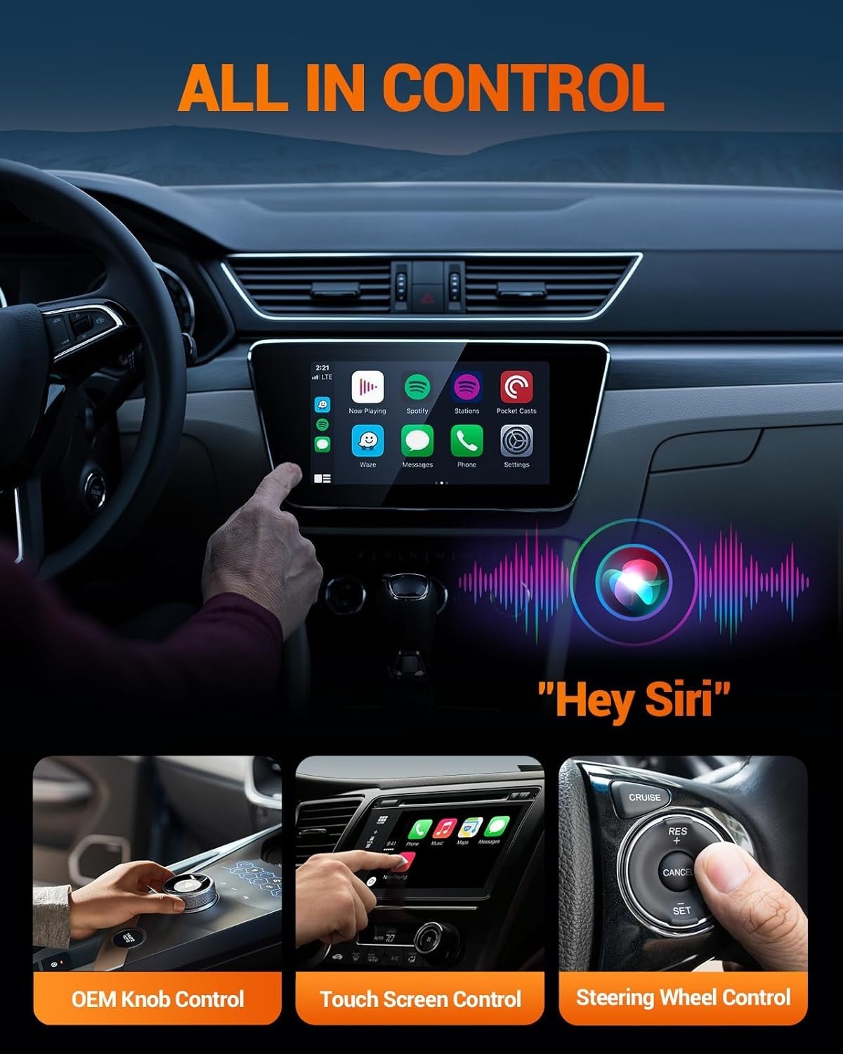 Wireless CarPlay Adapter Converts Wired to Wireless Plug & Play No Lag for Cars