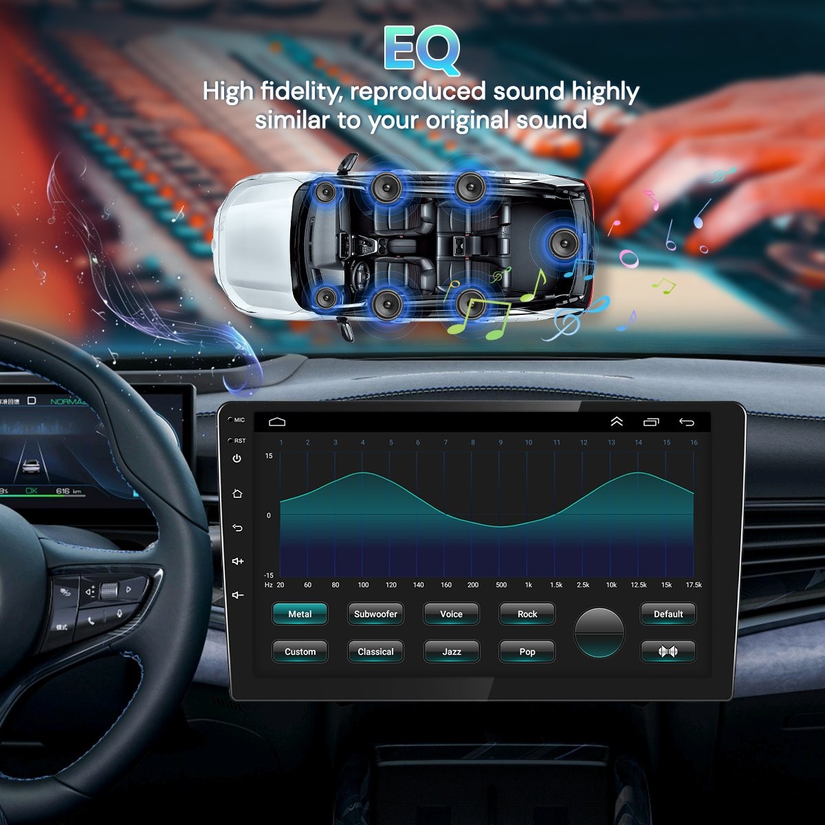 64G For Toyota Corolla 2009-2013 Carplay Android15 Car Stereo GPS FM/RDS Navi 9″