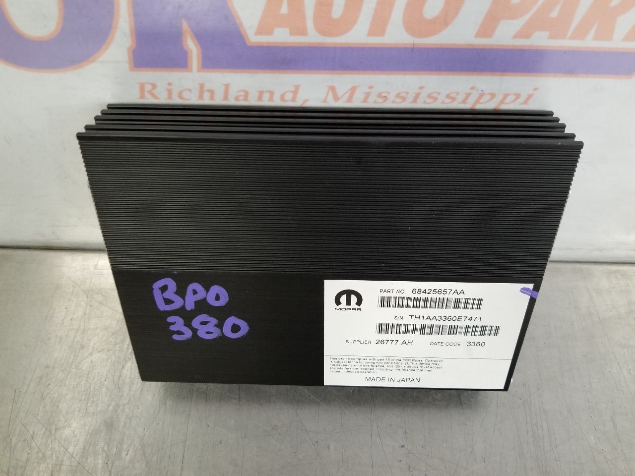 21 2021 DODGE CHARGER R/T RADIO AUDIO AMPLIFIER 68425657AA