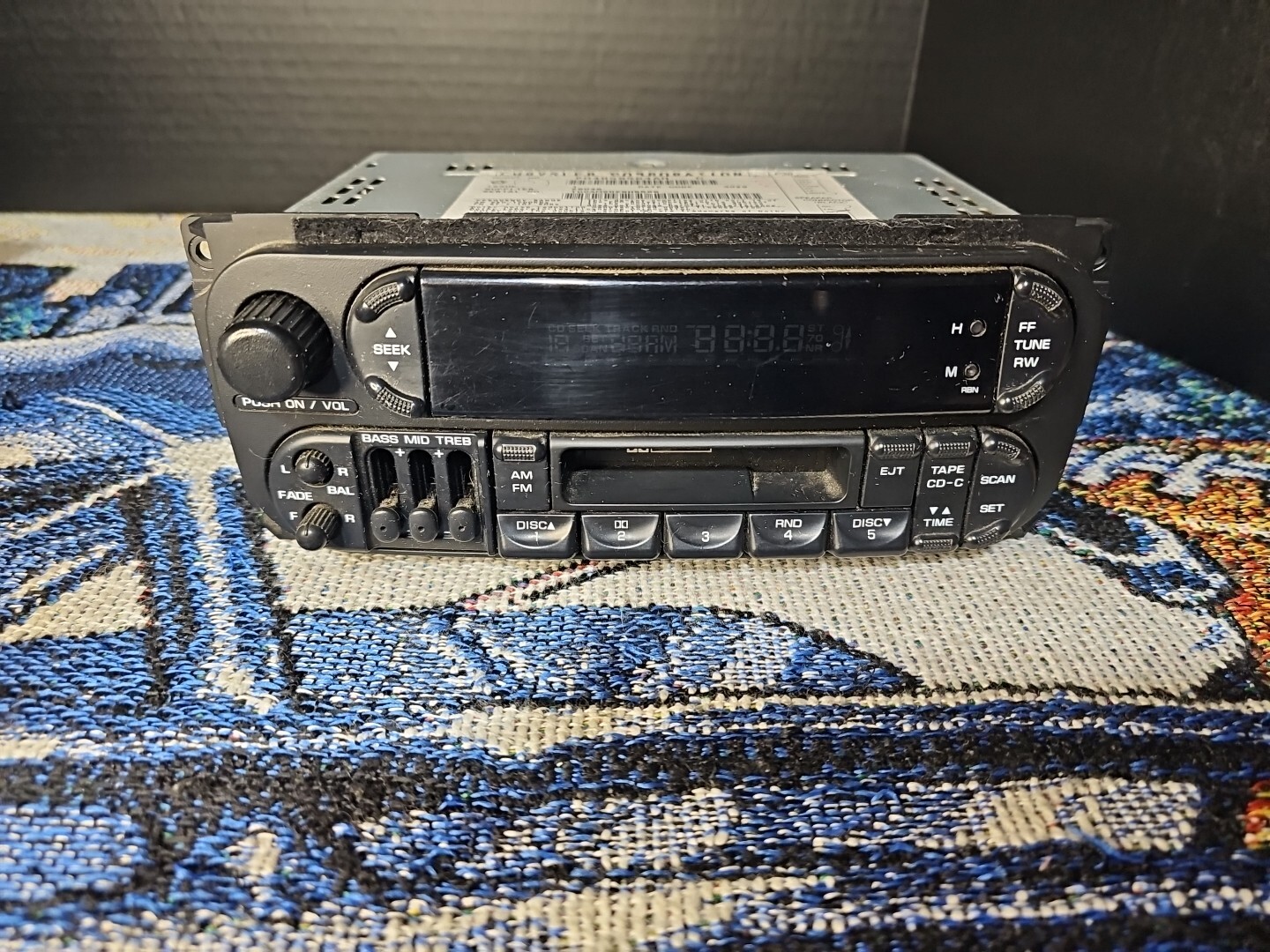 98-03 Dodge Chrysler Jeep Radio Cassette Player OEM P04858584AH UNTESTED