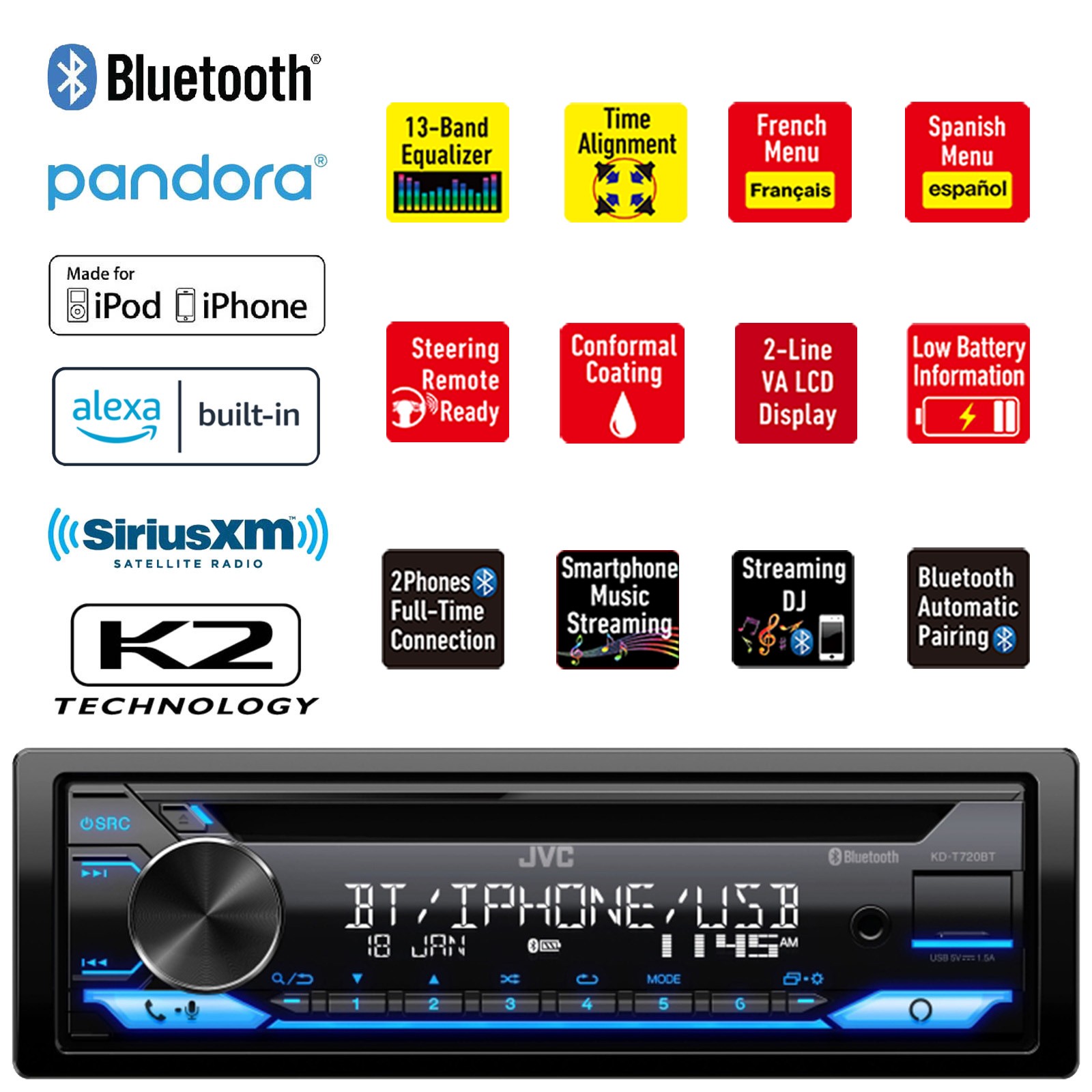 Pioneer MVH-85UB Single DIN Stereo USB AUX MP3 Digital Media Receiver