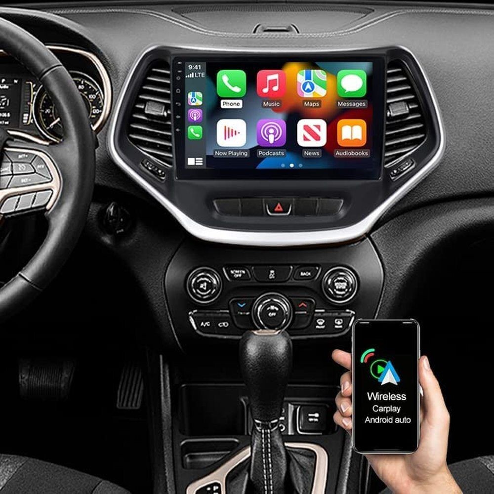 ANDROID 12 CAR STEREO RADIO MP5 PLAYER GPS CARPLAY FOR JEEP CHEROKEE 2015-2018