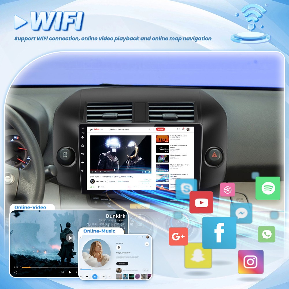 For 2007-2011 Toyota RAV4 Apple Carplay Car Stereo Radio GPS Android 15 4+64GB