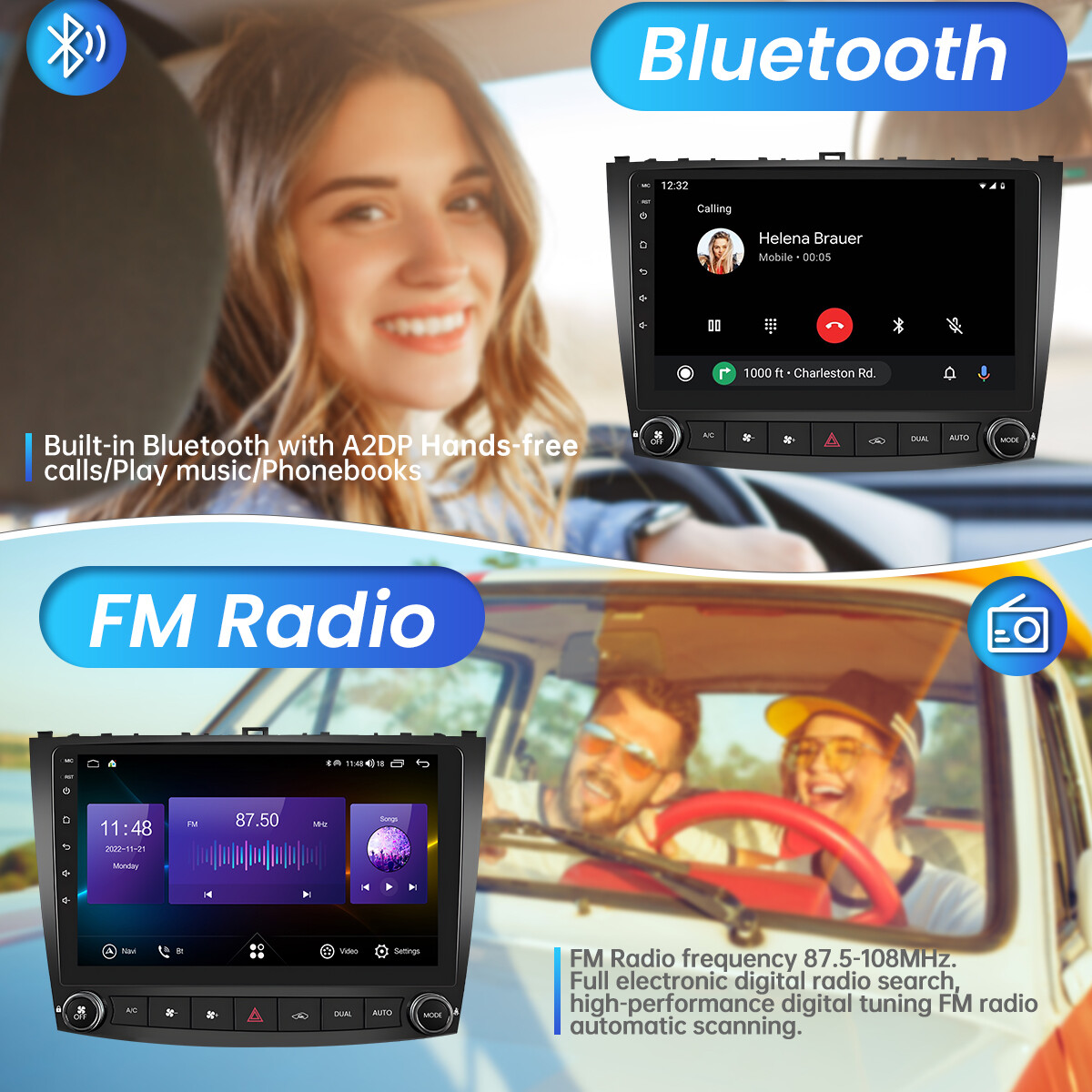 FOR LEXUS IS250 IS350 2006-2012 ANDROID 12 APPLE CARPLAY CAR STEREO RADIO FM/RDS