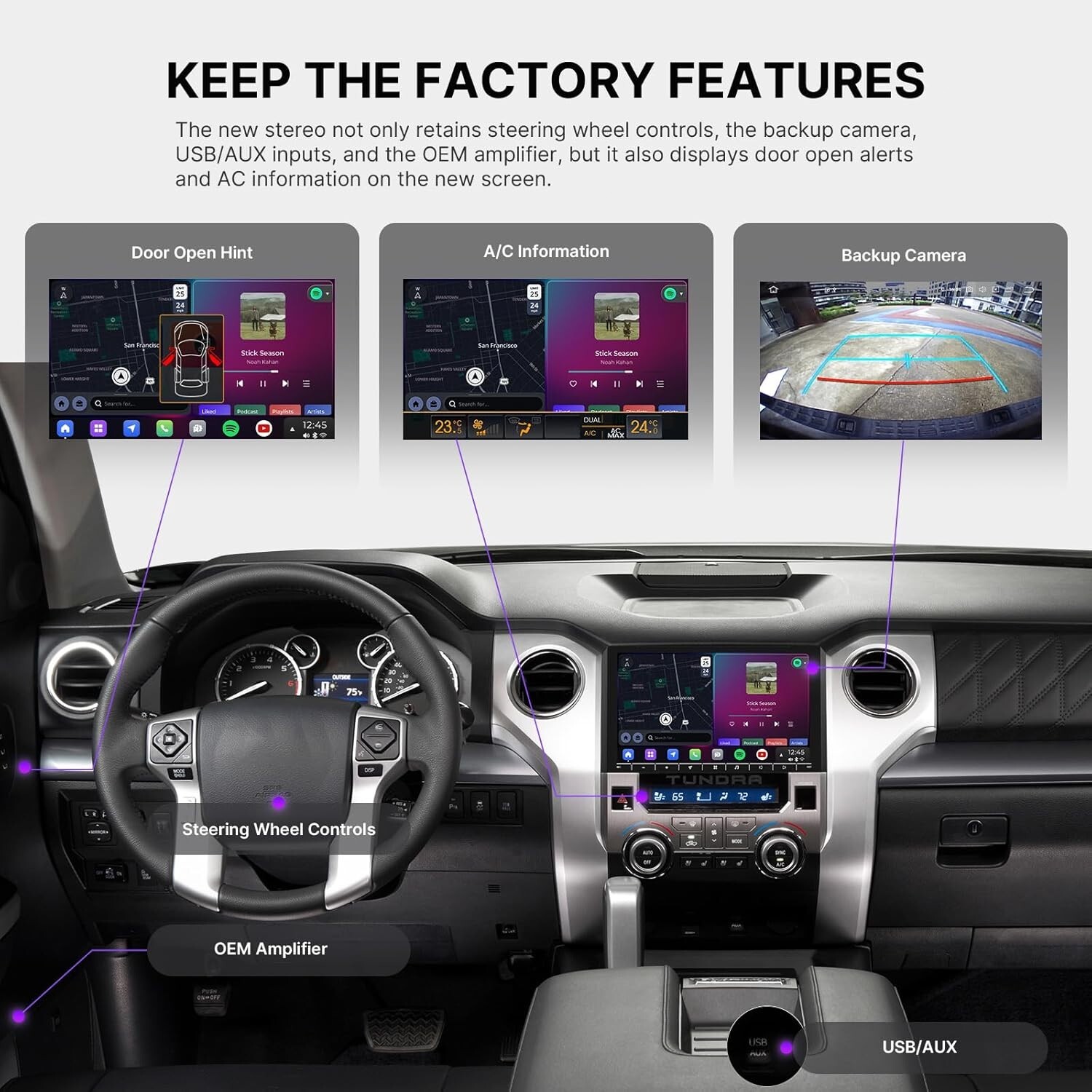 Dasaita Radio Vivid13 QLED CarPlay Android Auto WIFI for Toyota Tundra 2014-2021