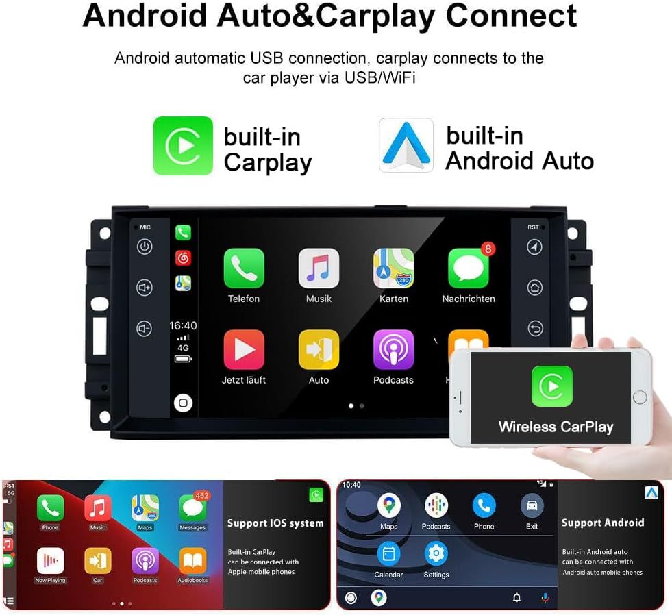 For Dodge Nitro 2007-2012 Android 13 Carplay WIFI Car Radio GPS Navigation DSP
