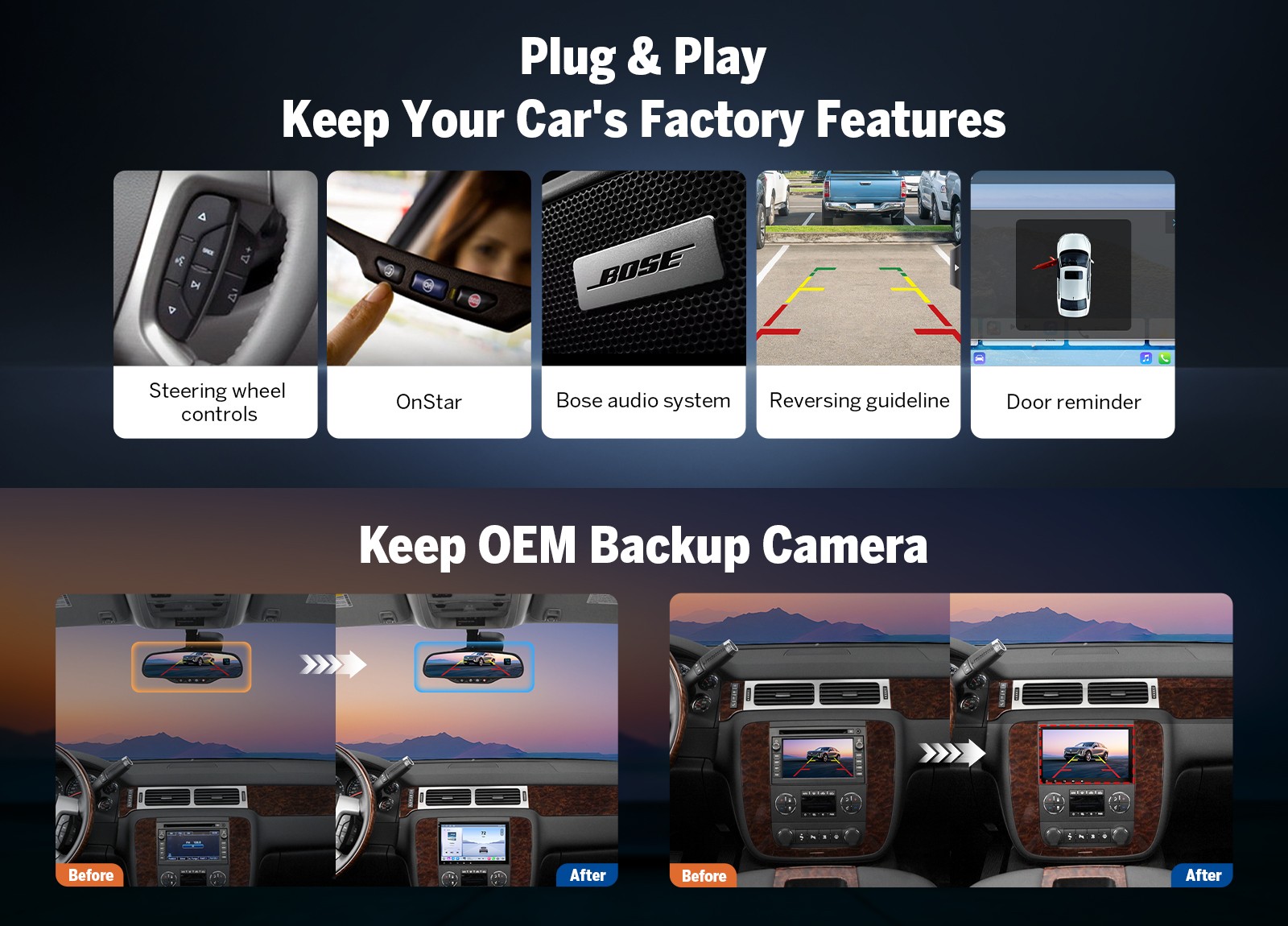 8″ Head Unit 8+128 Android 13 For Sierra HD Wireless CarPlay Car Stereo DSP WiFi