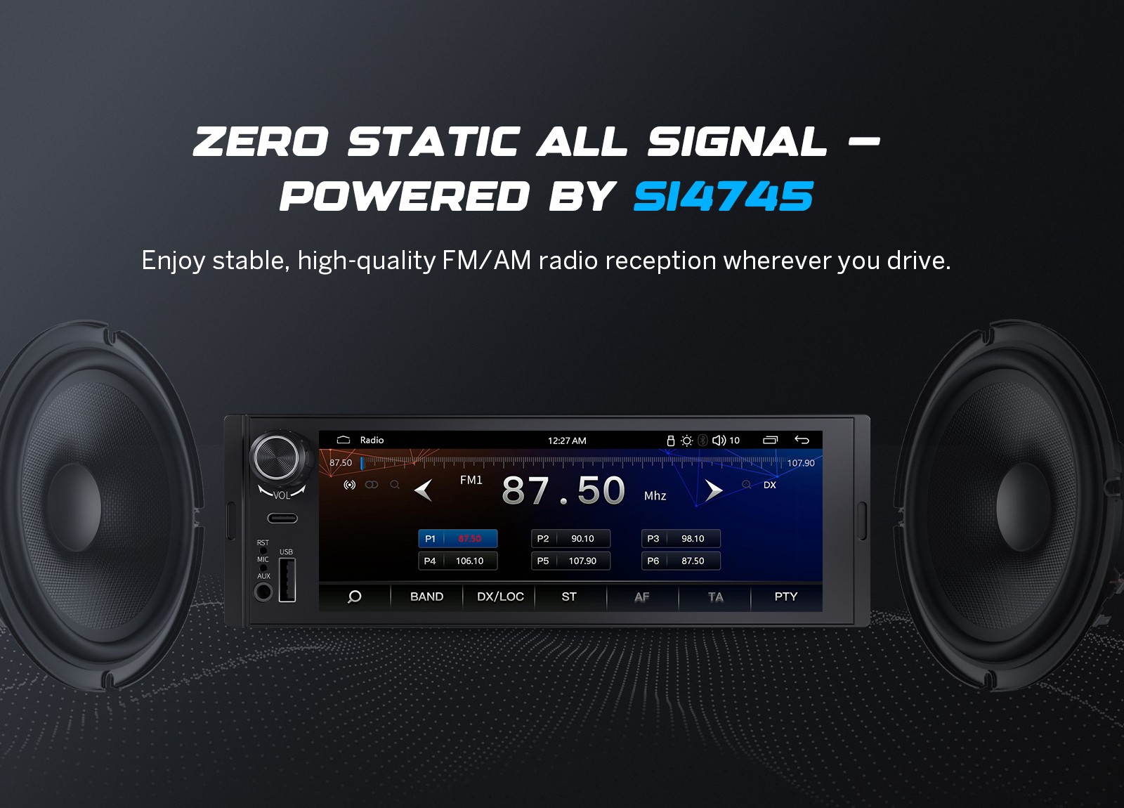 1 DIN 6.28″ Touchscreen Car Stereo Wireless CarPlay Android Auto Bluetooth Radio