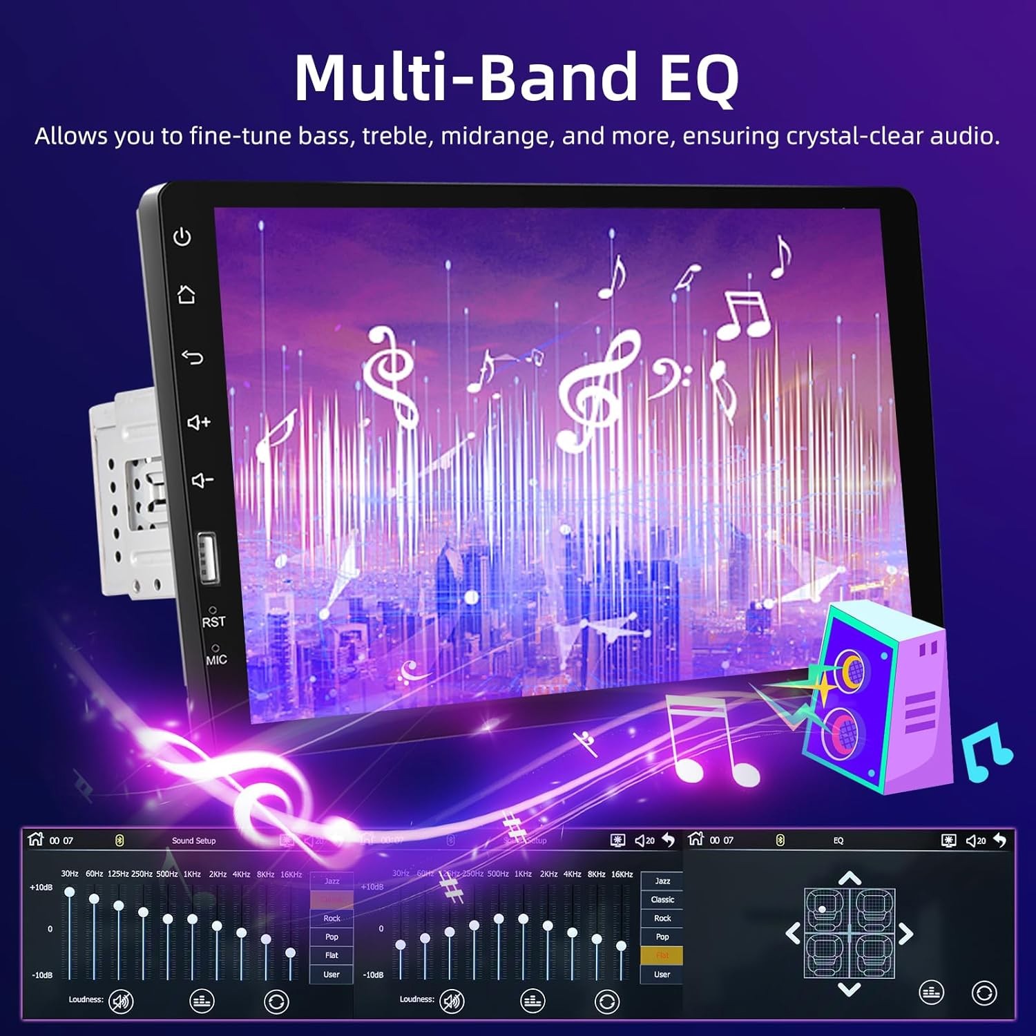 For 1993-2002 Toyota Corolla Carplay Android Auto Single 1Din Car Stereo Radio
