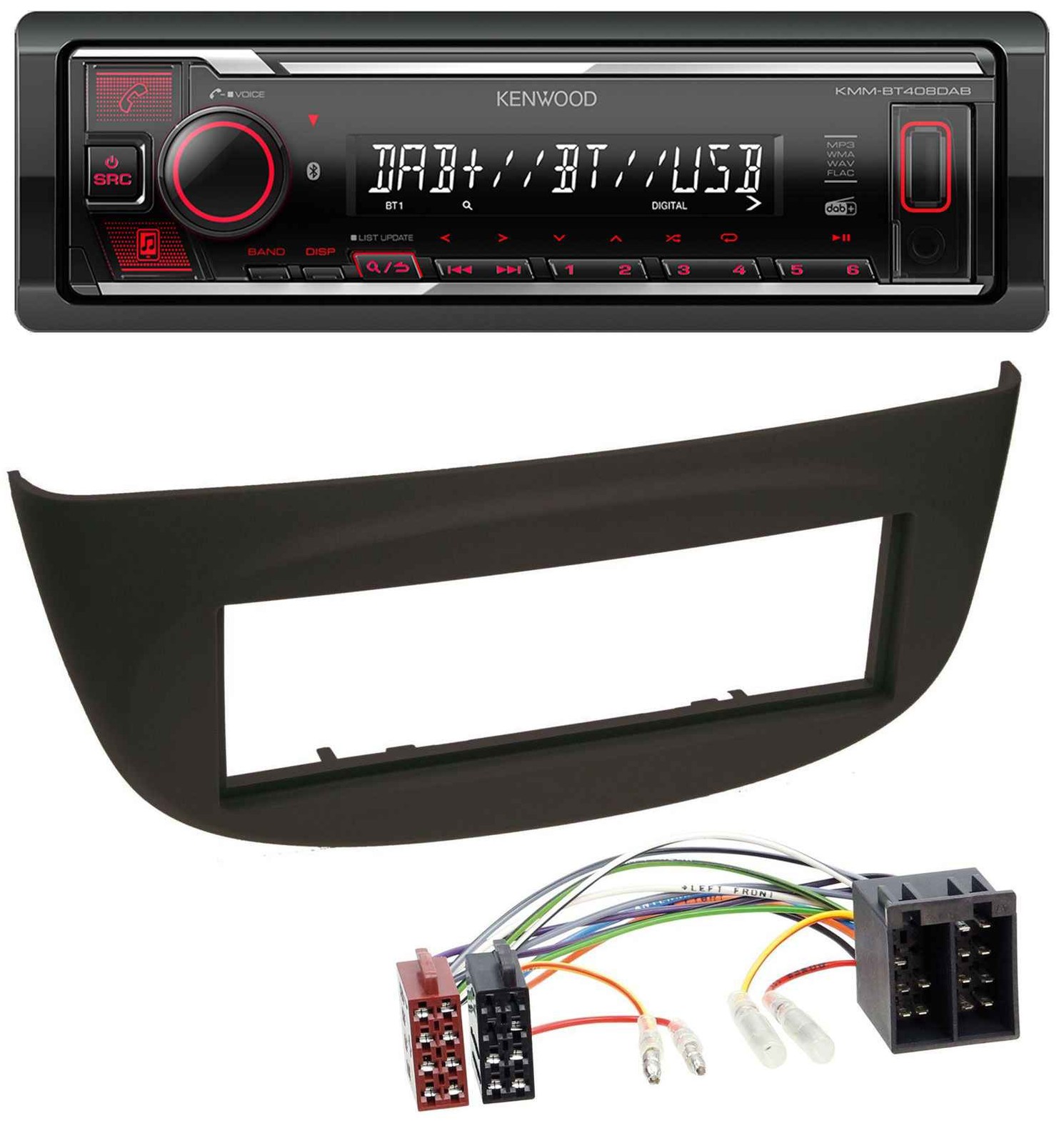 Kenwood MP3 Bluetooth USB DAB Car Stereo for Renault Twingo (07-12) Black