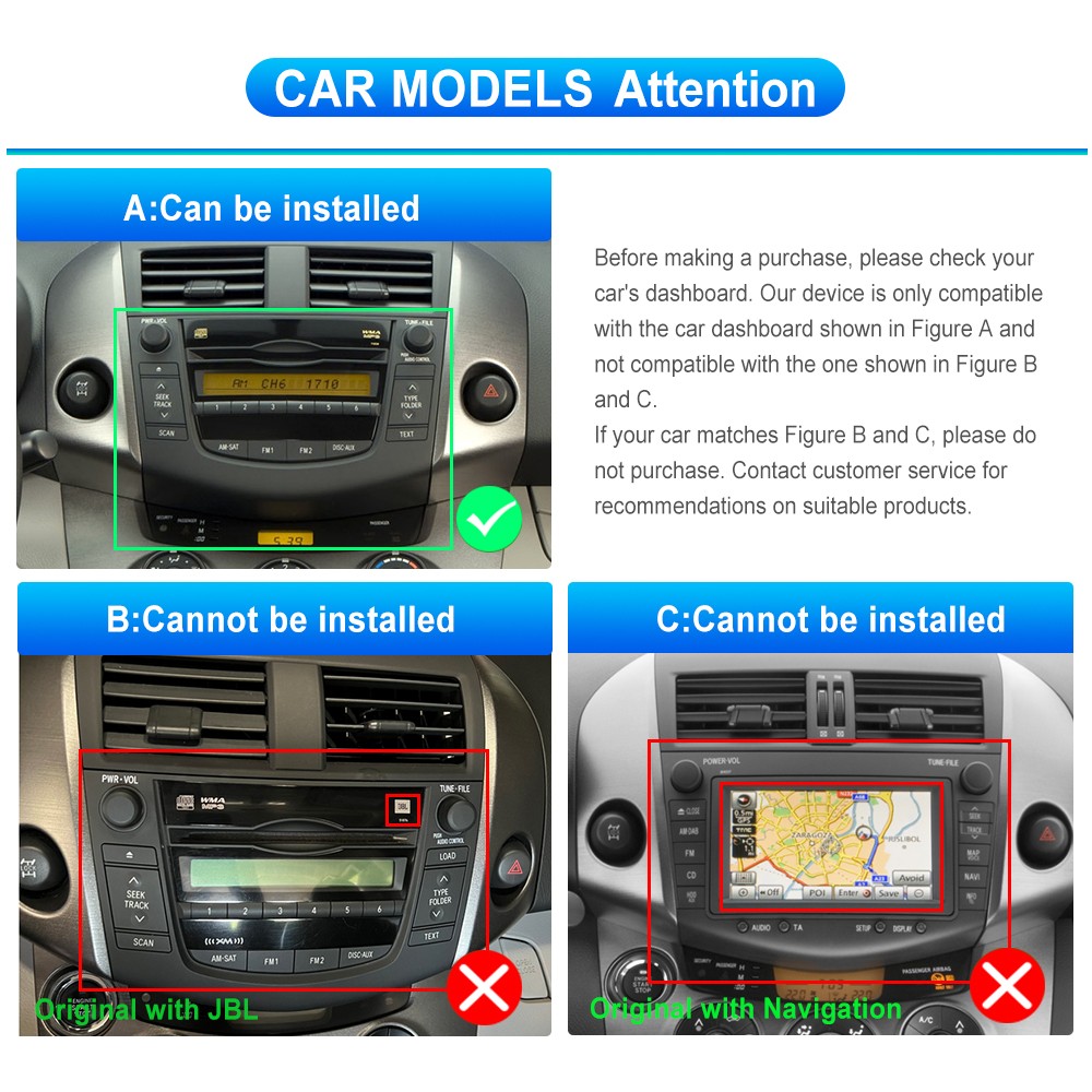4+64GB Carplay For Toyota RAV4 2007-2012 Car Stereo Radio Android 15 GPS +Camera