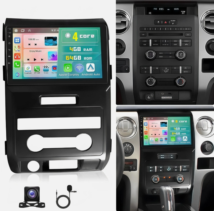 FOR FORD F150 2009-2014 F-150 CARPLAY ANDROID 15 CAR STEREO RADIO GPS NAVI 4+64G