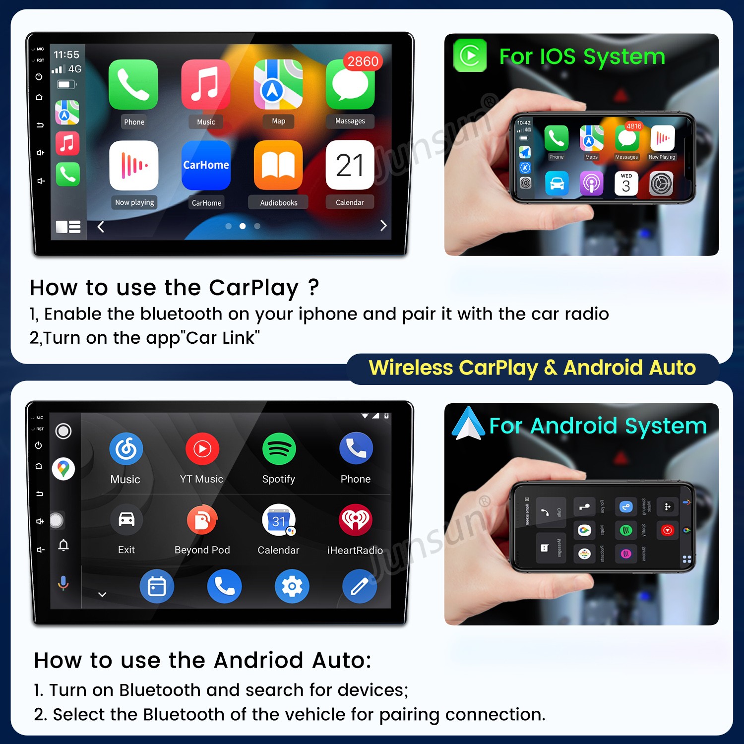 For Ford Escape 2007-2012 Android15 6+128G CarPlay Car Stereo Radio GPS Navi RDS