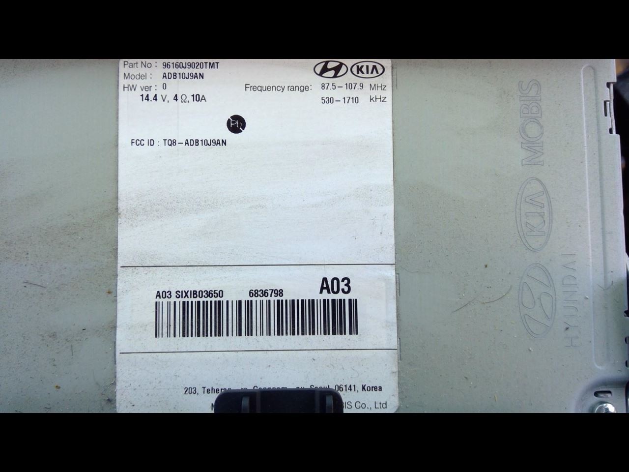 Audio Equipment Radio Receiver Assembly US Market Fits 18-21 KONA 729830
