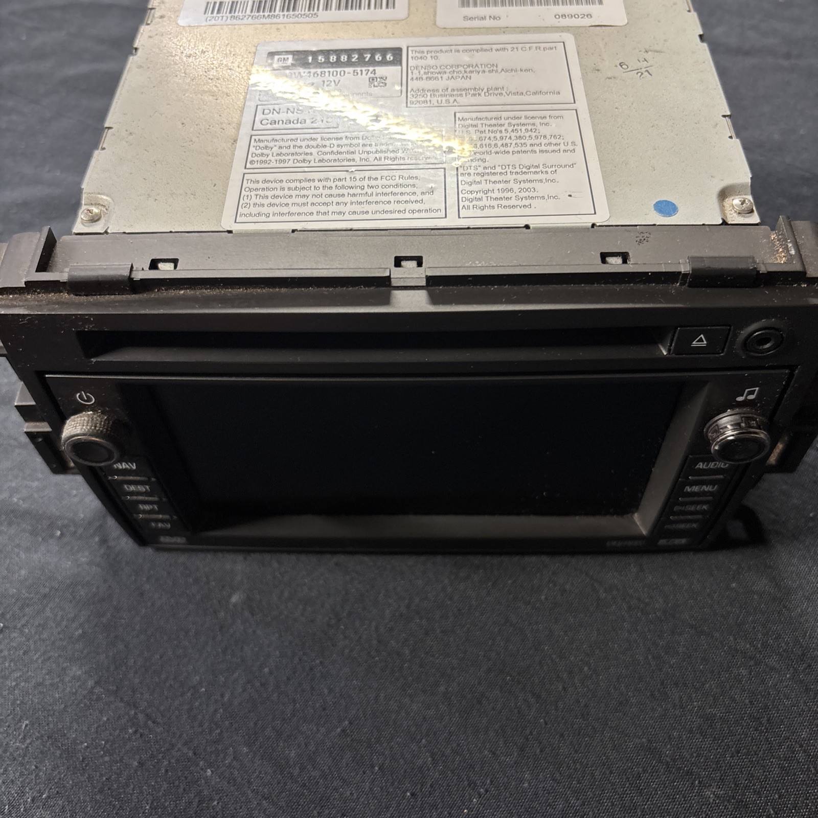 2007-2011 GMC-Yukon-Stereo-Original-Dolby Digital-Dts-DVD-Head Unit-Radio