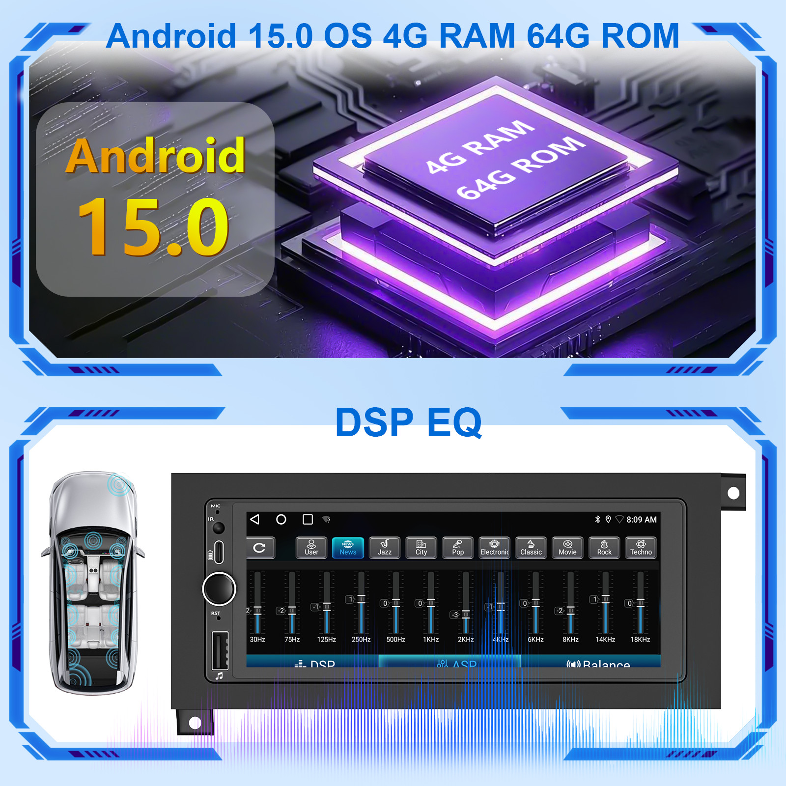 6.9″ For 1997-2002 Dodge Ram Radio Stereo Android Auto Apple CarPlay GPS Navi 4G