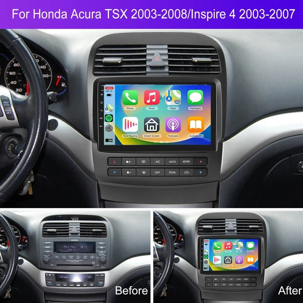 For Acura TSX 2004-2008 Car Multimedia Radio CarPlay Stereo Video GPS Android 4G