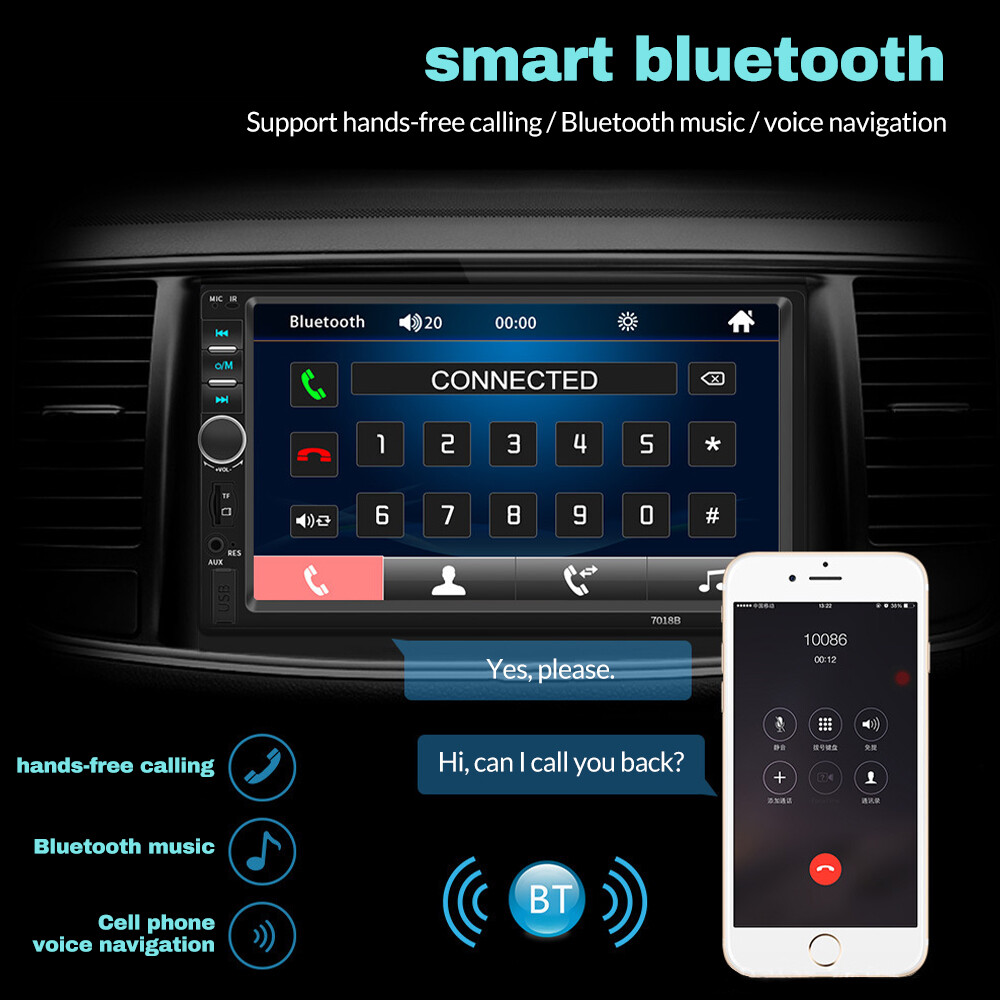 2 Din 7″ Car Stereo Mirrorlink-GPS Bluetooth Radio Car MP5 Player+Rear Camera