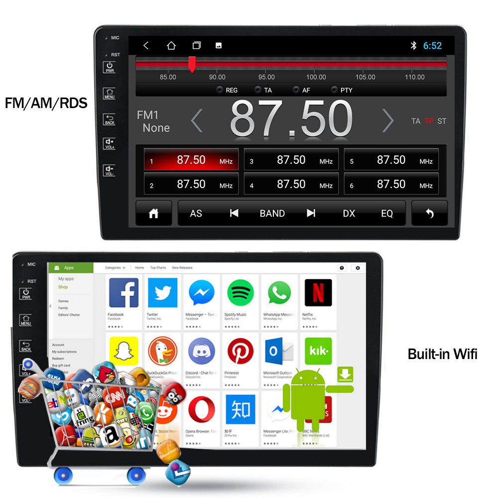 10″ Car Radio Stereo Android Auto CarPlay IPS DSP IPS BT GPS ID3 USB Wifi Touch