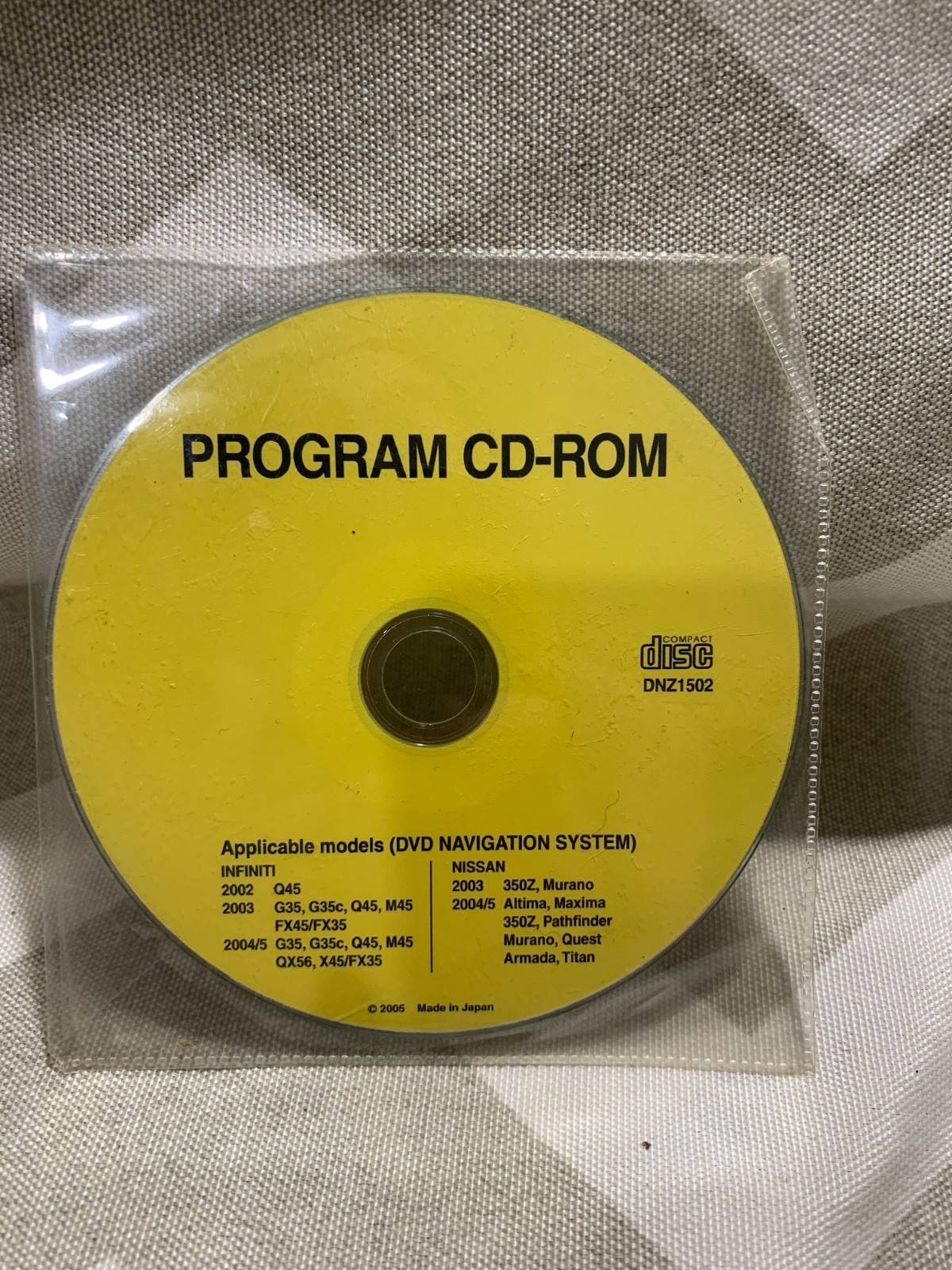 OEM Nissan Infiniti DVD Navigation System Program CD-ROM DNZ1502 350Z Murano Tit