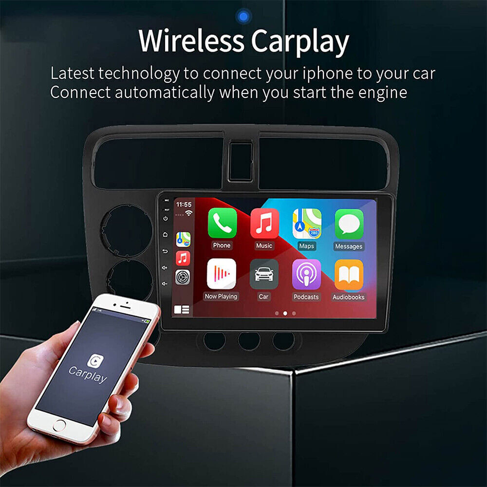 32GB Android 12 CarPlay Stereo Radio GPS Navi Carplay For Honda Civic 2000-2005