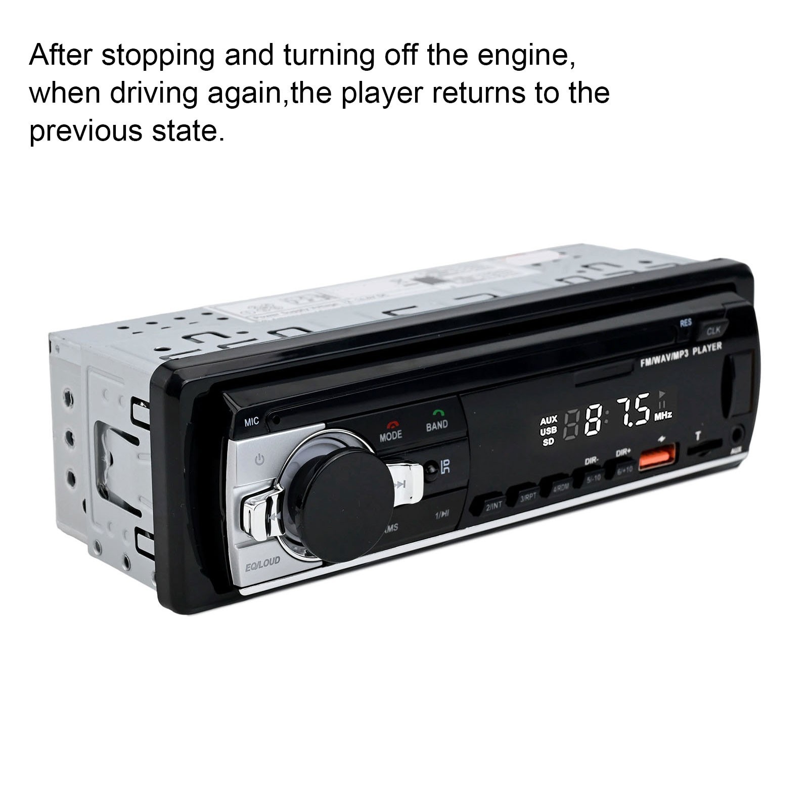 Sleek Black Design Powerful 60W Digital car for mp3 player features USB input