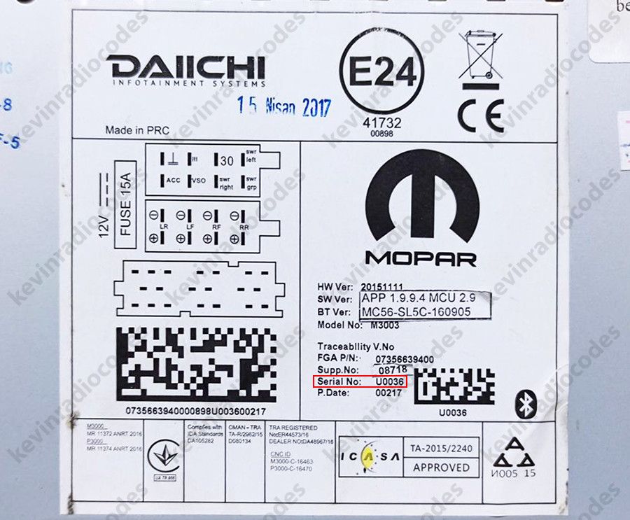 ✅FIAT RADIO UNLOCK CODE 500 DOUBLE DUCATO FLORIN PANDA DOT QUBO TYPE✅