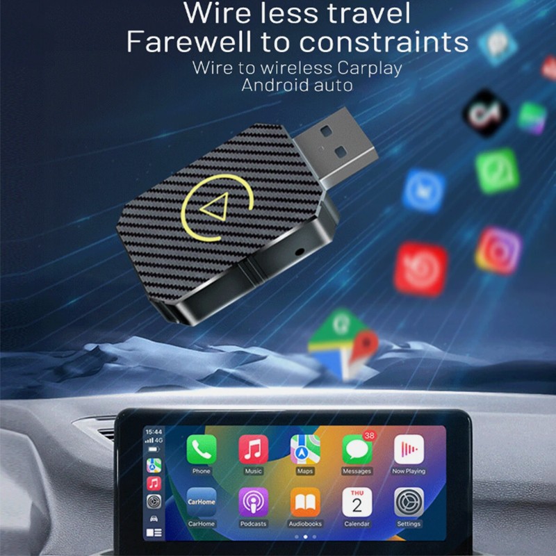 2026 Upgraded 2-in-1 Wireless CarPlay Adapter &Android Auto Wireless Adapter