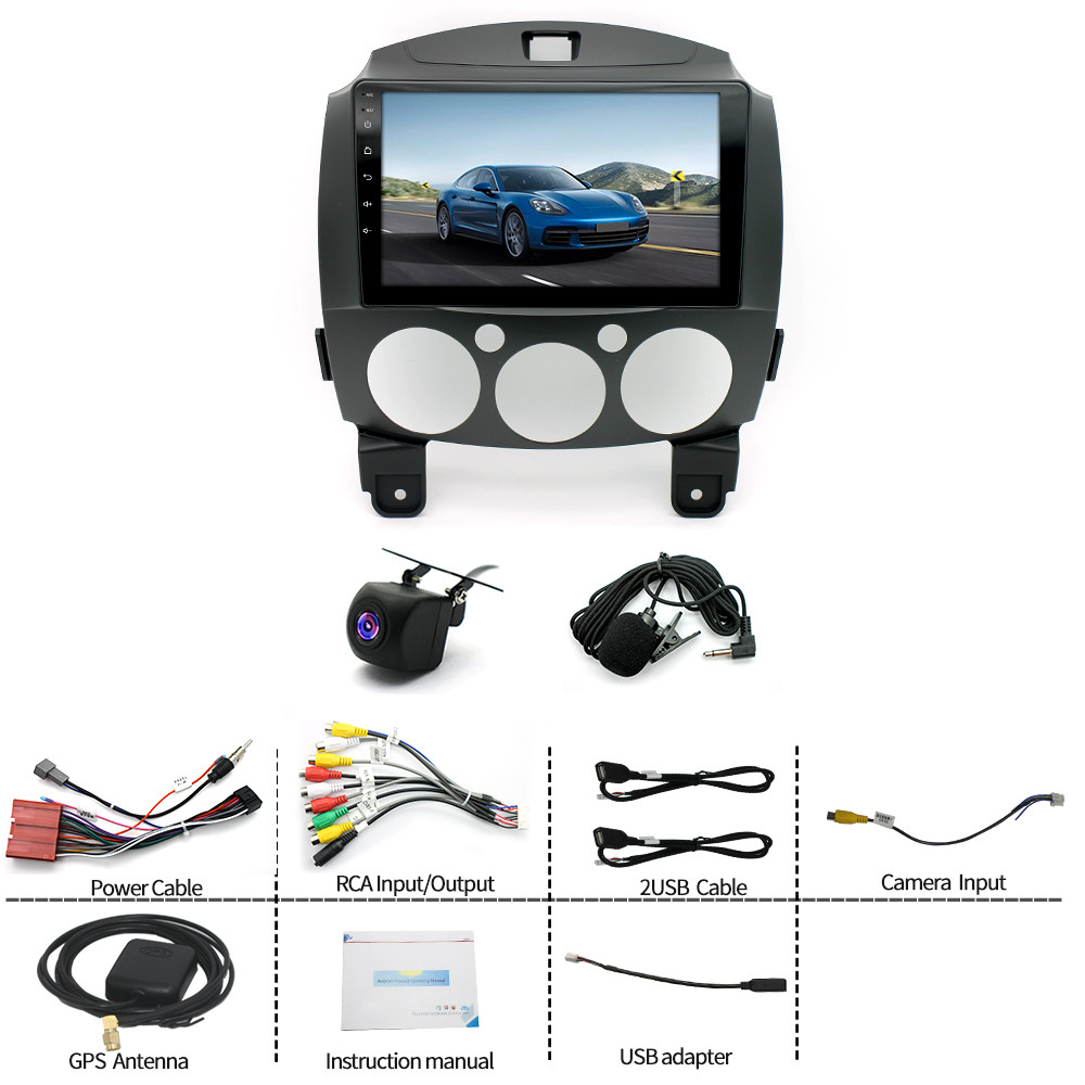 9 inch 2+32G Android 12 Car Stereo Radio Auto Carplay GPS For 2007-2014 Mazda 2