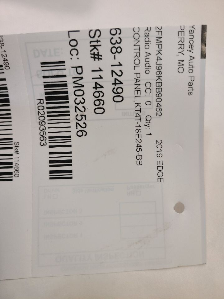 2019- 2020 Ford Edge Audio Equipment Radio Control Panel 8.0″ Screen Openin