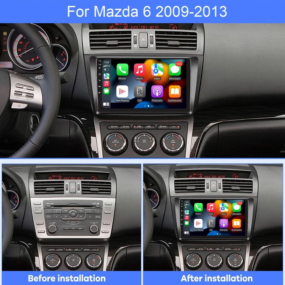 Car Radio Stereo Carplay For 2009-2013 Mazda 6 Head Unit BT