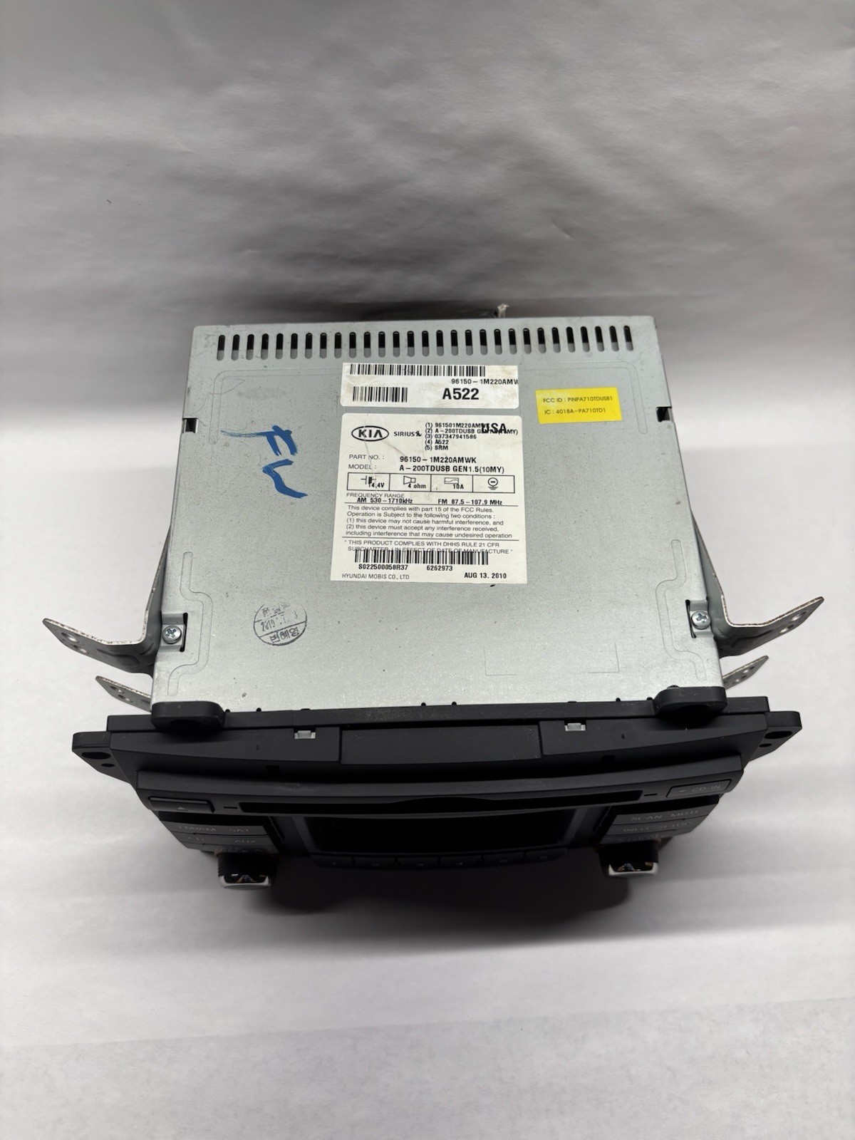 2010 – 2012 KIA FORTE CD SAT BLUETOOTH RADIO 96150-1M220AMWK UNTESTED