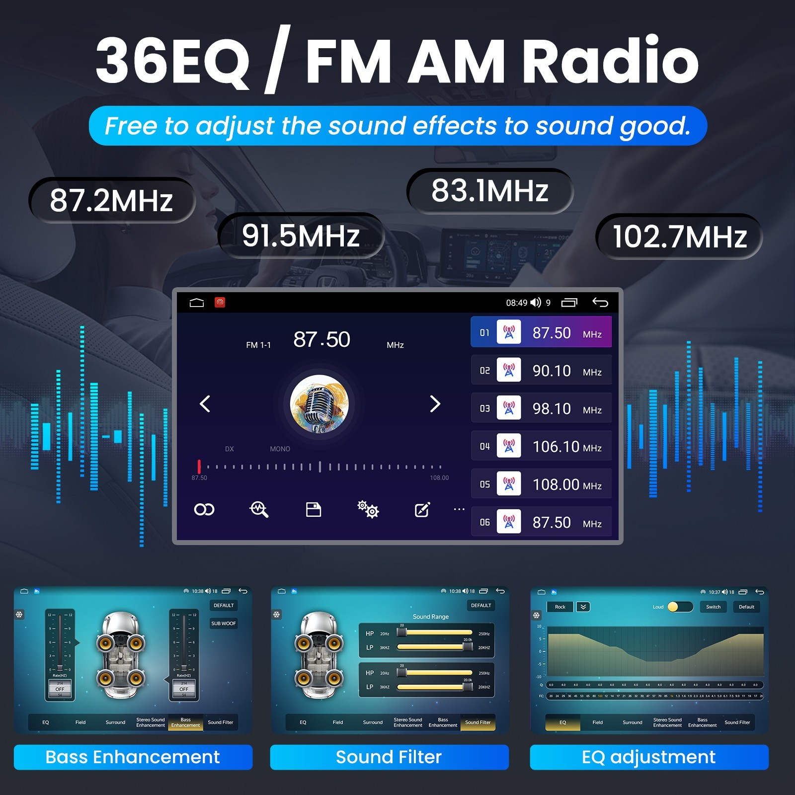 Car Radio Stereo Carplay For 2013-2018 Dodge Ram Ram 4+64G 7in wifi Head Unit