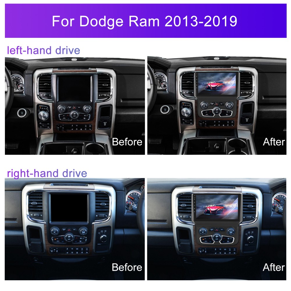 For Dodge Ram 1500 2500 3500 Auto AC 13-19 Android15 Carplay Car Radio 4+64G Cam