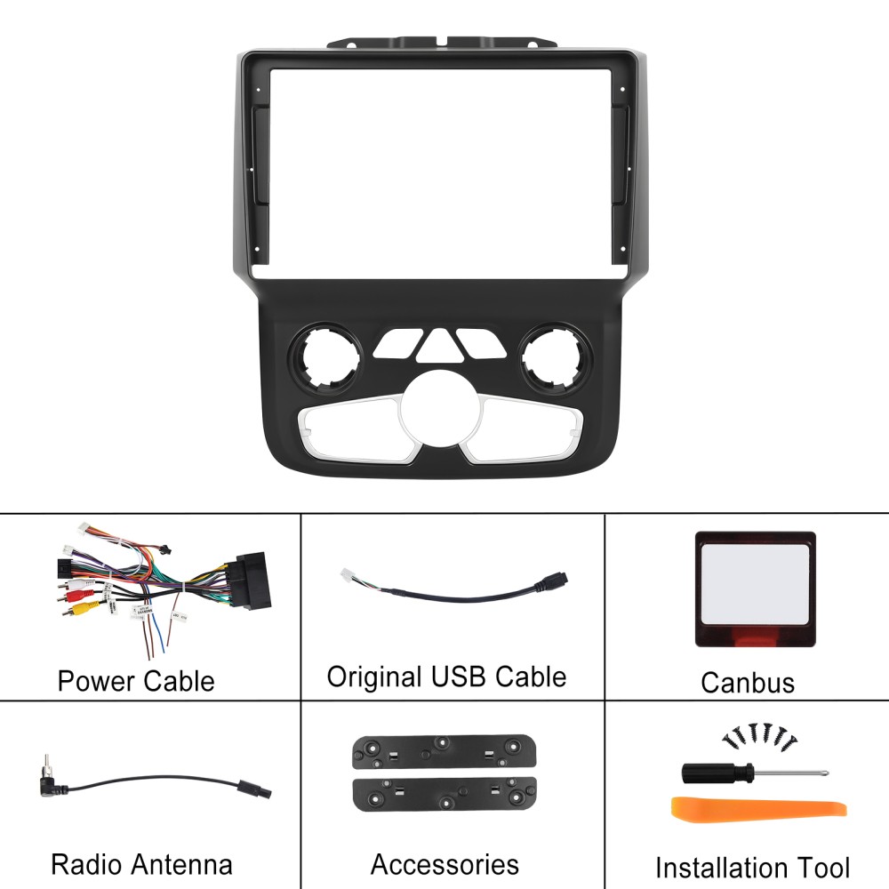 For Dodge Ram 1500 2500 3500 Auto AC 13-19 Android15 Carplay Car Radio 4+64G Cam