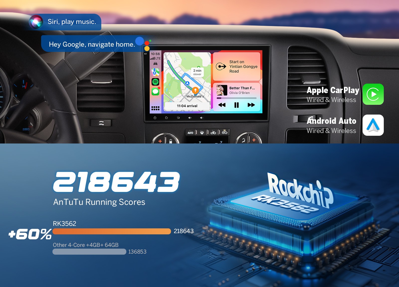 8″Android 14 4+64 Car Radio GPS Stereo CarPlay DSP for Chevy Silverado GMC Yukon