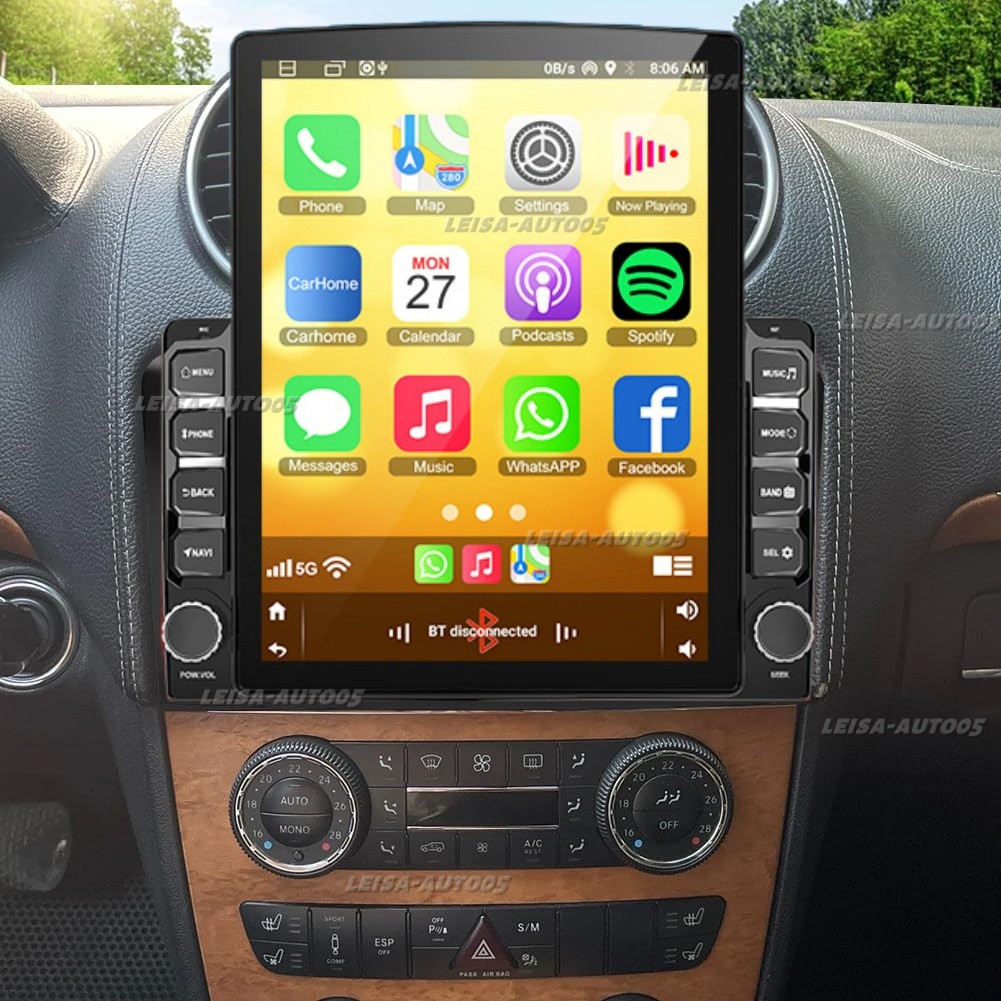 CarPlay Android 13 For Mercedes-Benz ML350 GL450 2007-2011 Car Radio Stereo 9.7″