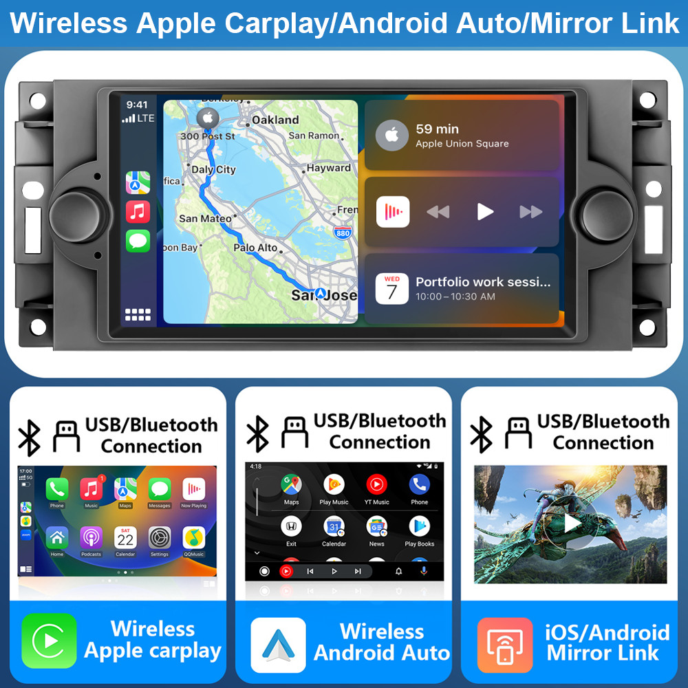 For 2005 2006 2007 Chrysler 300 Android 15 CarPlay 7″ Car Stereo Radio GPS FM