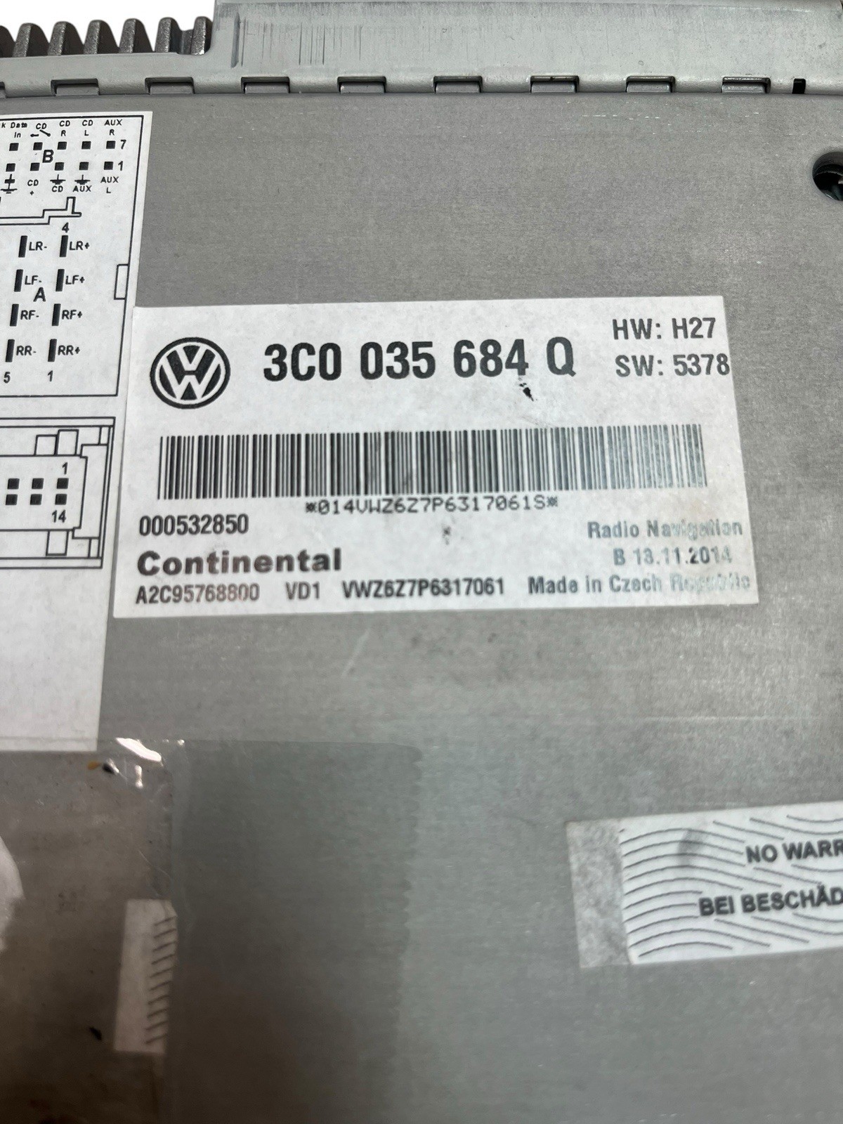 2010 – 2015 Volkswagen VW OEM DynAudio Premium RNS-510 GPS Navigation Receiver