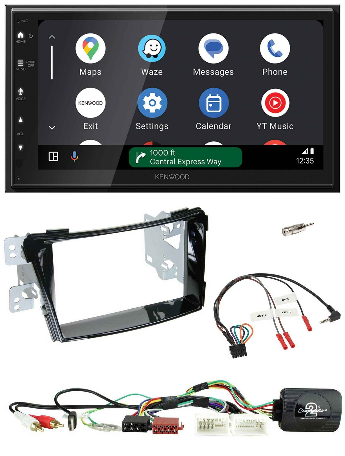 Kenwood DAB Bluetooth USB Steering Wheel 2DIN Car Stereo for Hyundai i40 11-19 USB AUX K