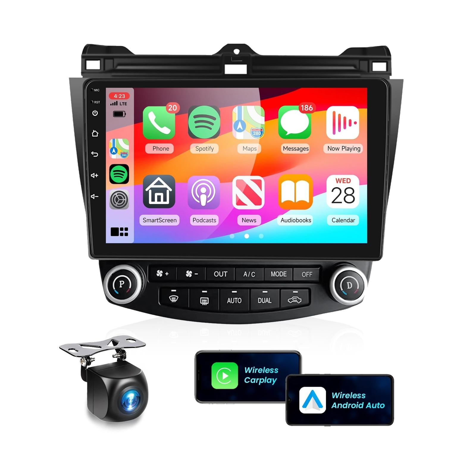 Podofo Car Radio Stereo for Honda Accord 7th 2003 2004 2005 2006 2007 with Wi…