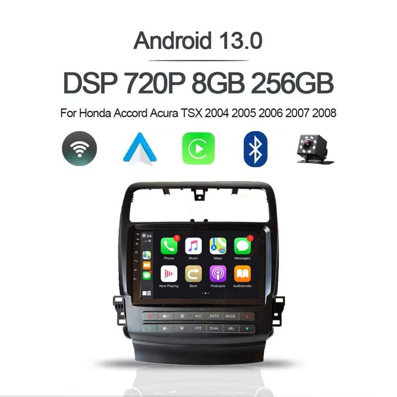 Android 13 Car Radio Stereo For Honda Acura TSX 2004-2008 GPS Navigation Carplay
