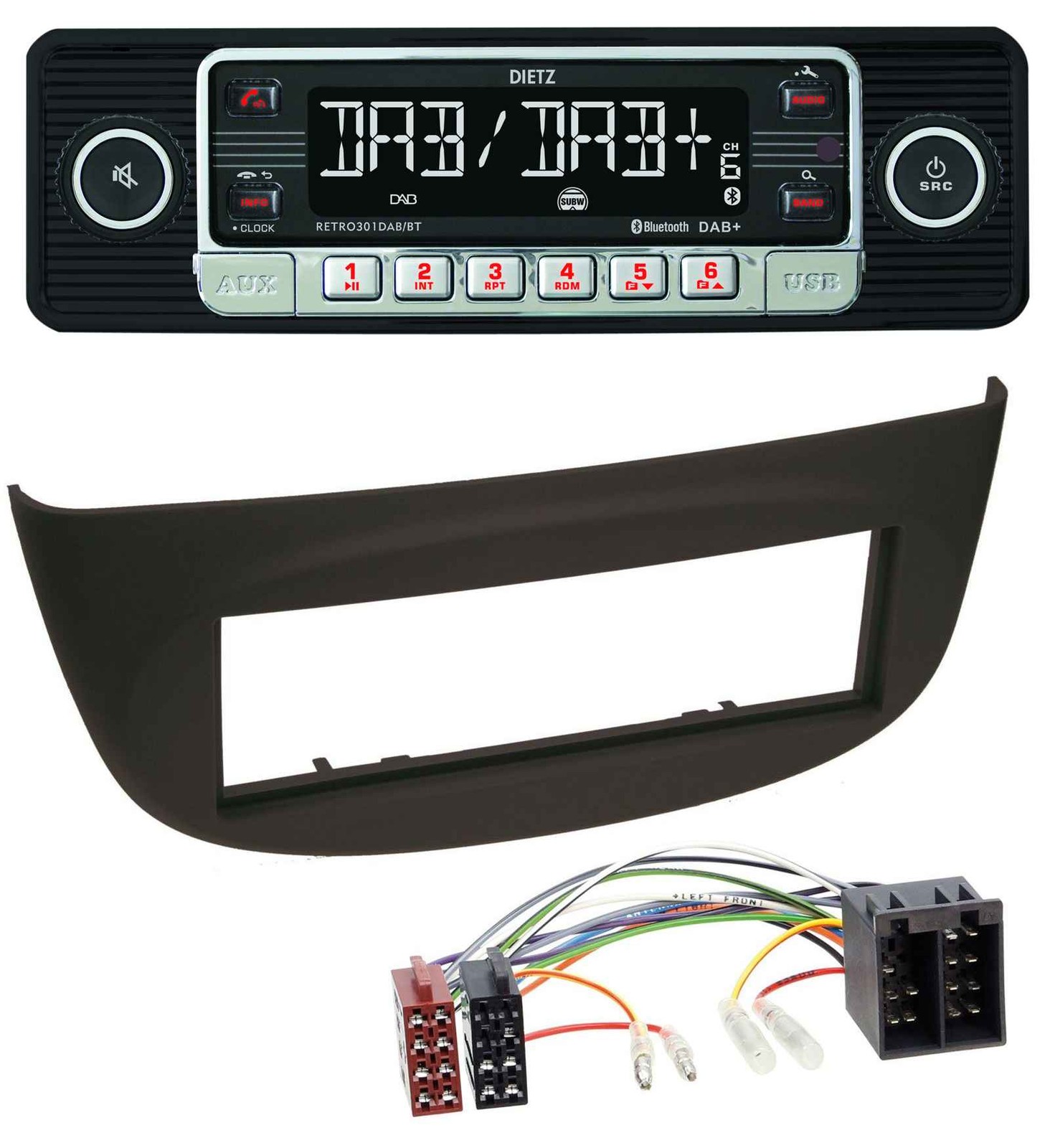 Dietz USB DAB MP3 Bluetooth Car Stereo for Renault Twingo (07-12) Black