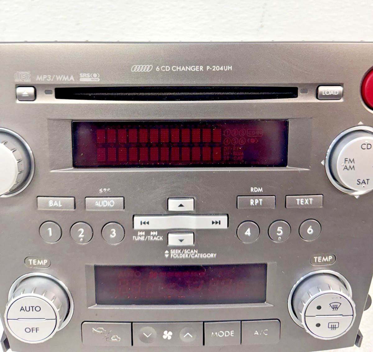 2007-08 Subaru Legacy 6 disc CD changer radio stereo P-204UH 86201AG67B MP3 WMA