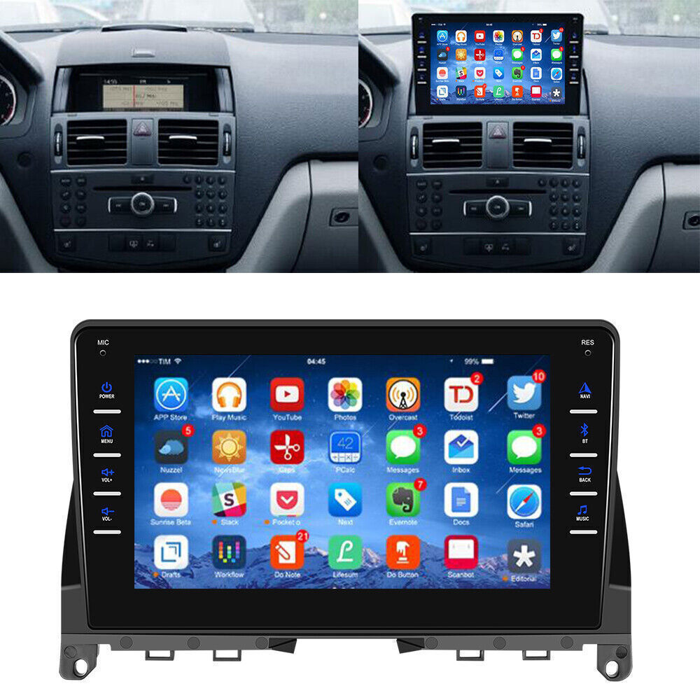 Android 12 Car Radio GPS Navi Head Unit For Mercedes Benz C-Class W204 2006-2011