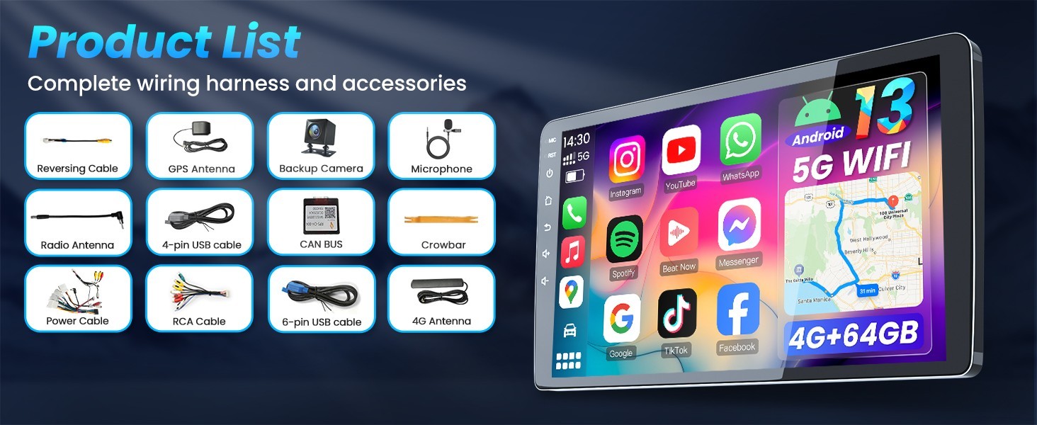 For 2013-2015 Honda Accord CarPlay Android 13 Car Radio Stereo Head Unit RDS