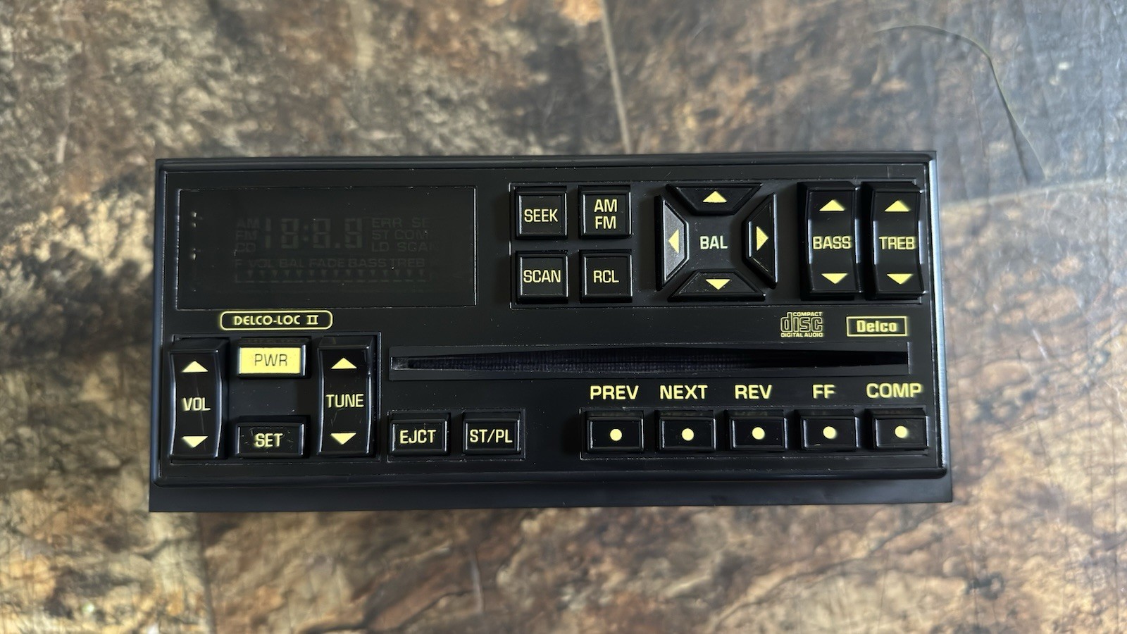 Near Mint 1990-92 Camaro Z28 Yellow Print Lettering Delco Cd Radio Refurbished