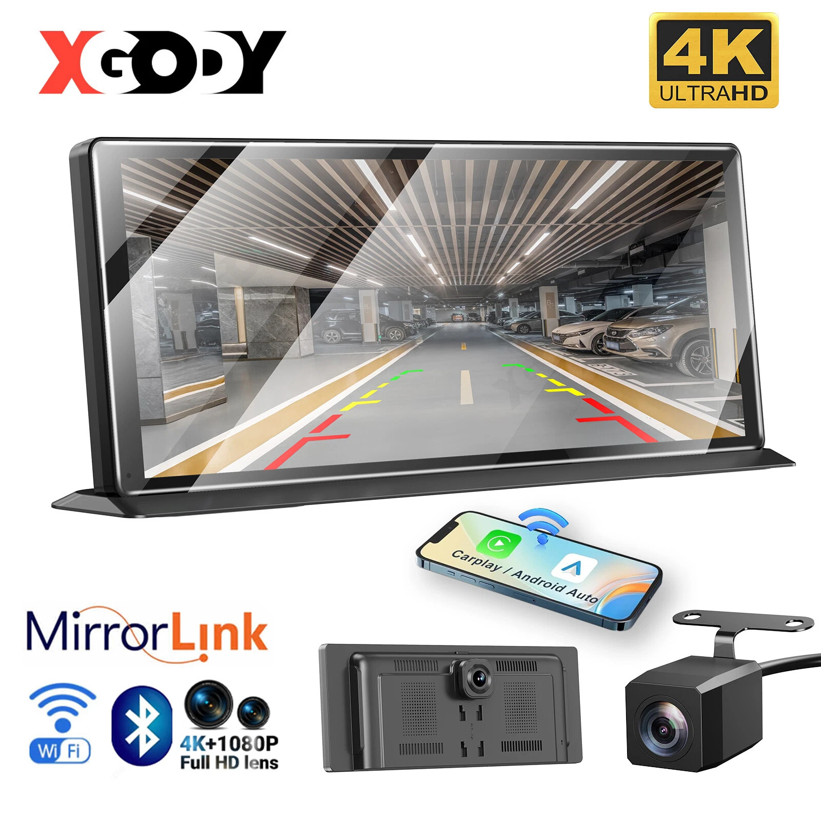 11.3″ Car Portable Wifi Apple CarPlay Android Auto FM Touch Screen Radio DVR